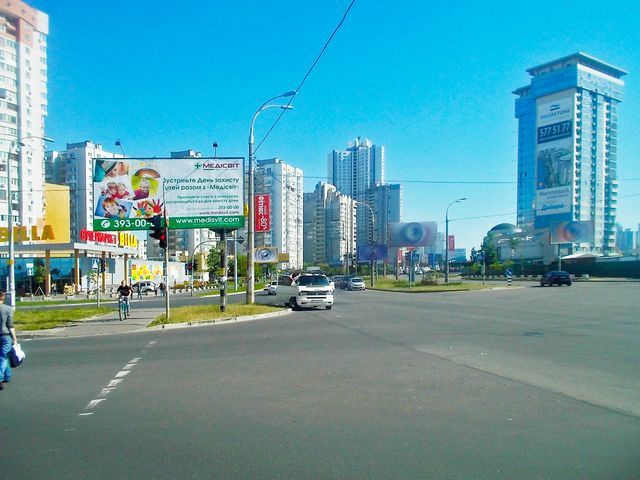 Щит 6x3,  Днепровская набережная ул. - Анны Ахматовой ул.