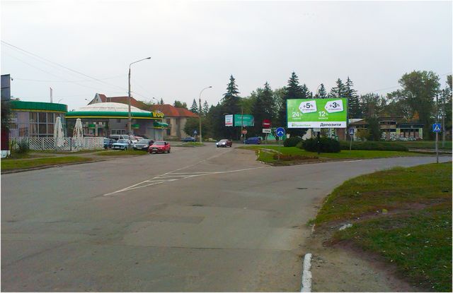 Щит 6x3,  Заводская ул. - Хотынская ул.в центр (возле АЗС" WOG","Автобазар",200 м.супермаркет "Наш Край")