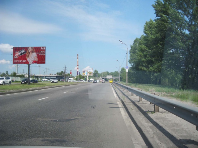Щит 6x3,  Богатирська вул., ( 200 м до Добринінської  до  Вишгороду)
