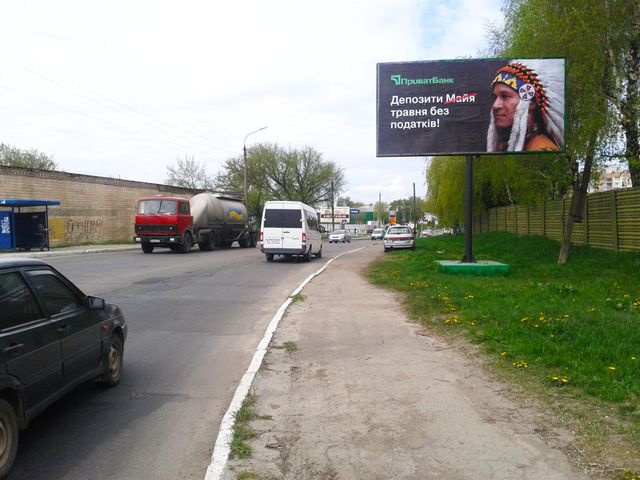 Щит 6x3,  Купріна вул., (перед АЗС"Укрнафта",100 м. до оптового овочевого рынки "ДУБОВО" та "Приватбанку")
